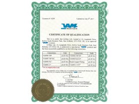 VAM premium threading certificate